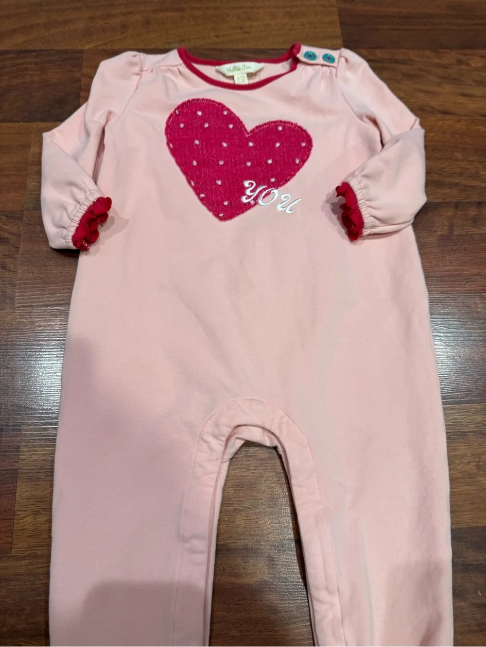 Matilda Jane - Pink One-Piece Romper with Red Heart